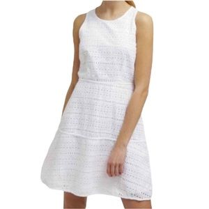 🎈Final Price🎈Gap SZ 12 White Sleeveless Cotton Eyelet Dress Preppy Coastal